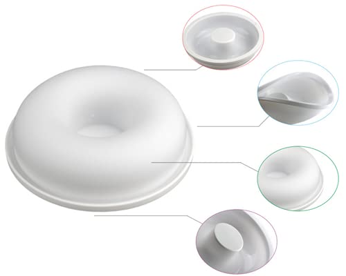 DODXIAOBEUL 7 Inch Silicone Baking Molds,Fluted Tube Cake Pans,Round Shape Non Stick Molds,Silicone Oven Safe Chocolate Mousse Dessert Baking Pan for jello, Doughnut Donut Brownie -White - Image 4