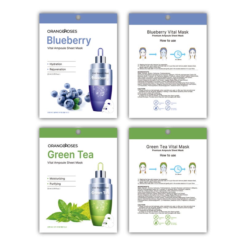 OBS LAB ã€Orangerosesã€‘ 13 Pcs Combo Vital Ampoule Sheet Mask, Korean Facial Skincare Sheet | Simple & Effective Skincare Routine | Moisturization | Wrinkle Care | Brightening (New Upgraded Mask) - Image 3