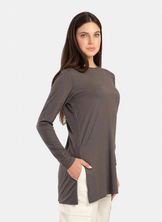 Carina Viscose T-Shirt with Long Sleeves - Image 2