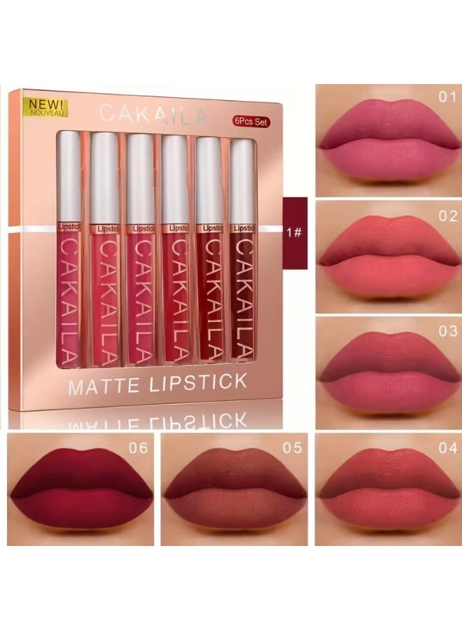 CAKAILA 6-Color Lip and Cheek Tint Set - Long-Lasting Waterproof Liquid Stain for Natural Look - Image 1