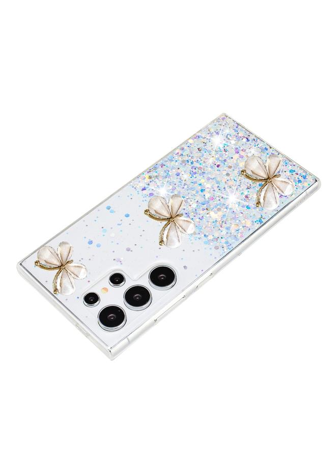 اس-توب جراب لهاتف Samsung Galaxy S24 Ultra 5G، جراب هاتف TPU لامع بنجوم مضيئة على شكل فراشة - Image 5