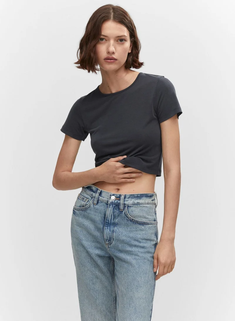 MANGO Crew Neck T-Shirts