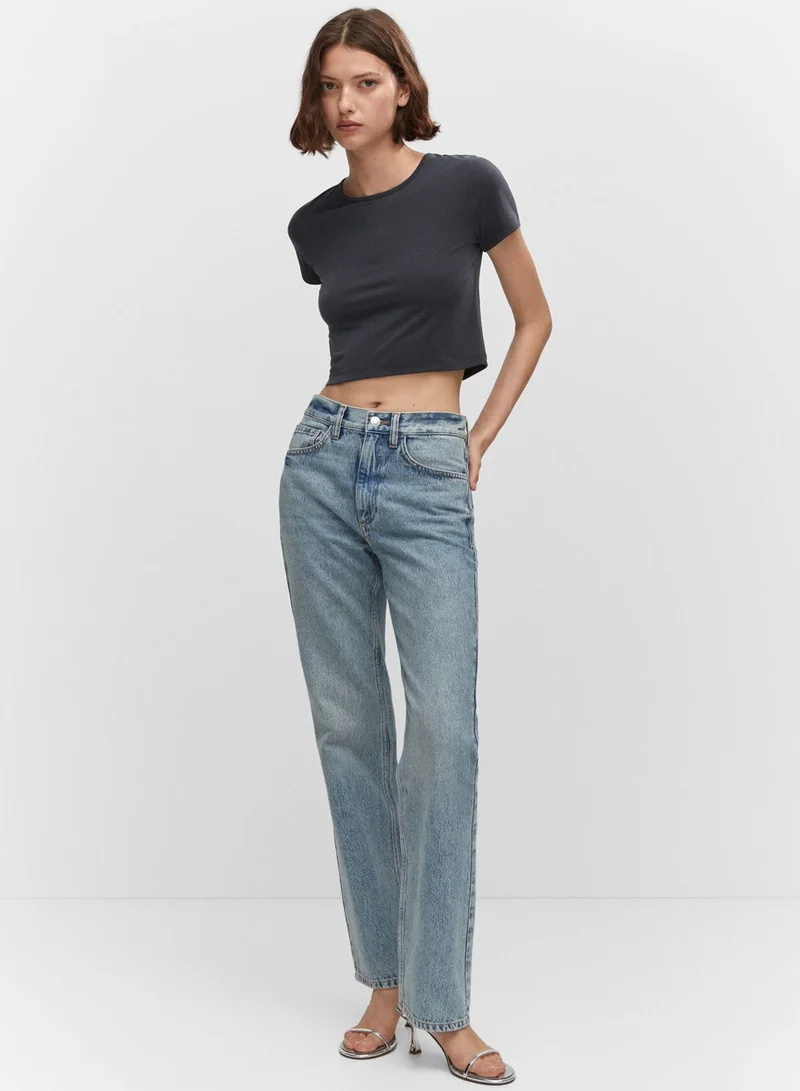 MANGO Crew Neck T-Shirts
