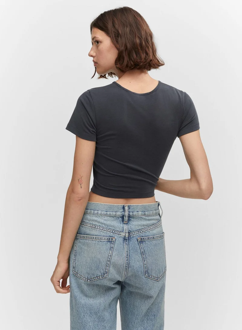 MANGO Crew Neck T-Shirts