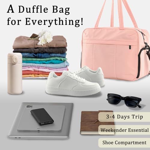 U+U UU Gym Bag for Women Duffle Bag with Shoe Compartment Travel Carry on Weekender Bag Personal Item Travel Bag for Overnight Water Resistant - Image 3