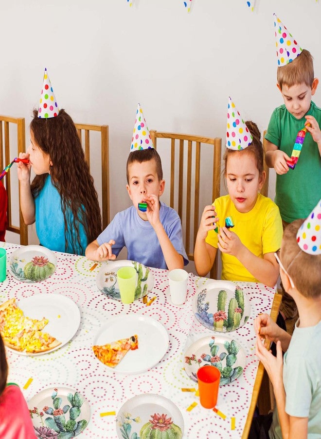 JarThenaAMCS جرثينا AMCS 40 قطعة أطباق ورقية على شكل صبار مزخرفة بألوان مائية 4 تصاميم عتيقة صيفية أدوات مائدة زخرفية لحفلات عيد الميلاد وحفلات استقبال المواليد وديكورات العطلات - Image 5