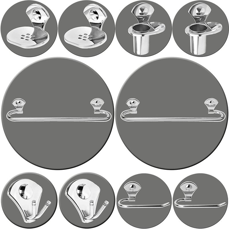 CSI INTERNATIONAL Royal Stainless Steel Bathroom Accessories Set Bathroom Hanger for Towel Towel Bar Napkin Ring Tumbler Holder Soap Dish Robe Hook Pack of 10 - Image 2