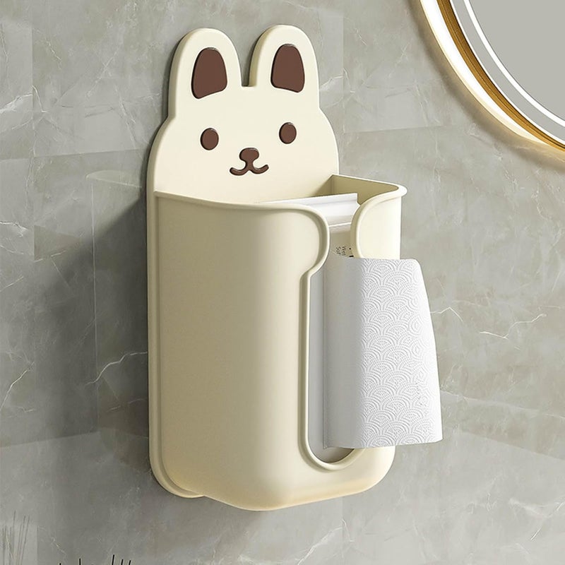 Apexx Self-Adhesive Wall-Mounted Tissue Holder for Living Room, Bedroom, Kitchen & Bathroom - Cartoon Design, Multi Color, Space-Saving Napkin Rack & Tissue Paper Container - Image 1