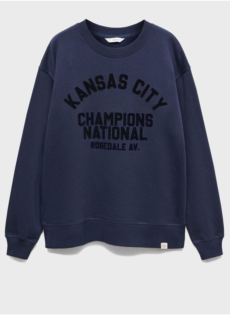 MANGO - Youth Text Print Sweatshirt - Image 1