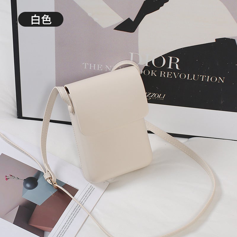 Japanese And Korean Fashion Versatile Vertical Mobile Phone Bag For Men And Women Textured Single Shoulder Crossbody Small Bag - Image 4