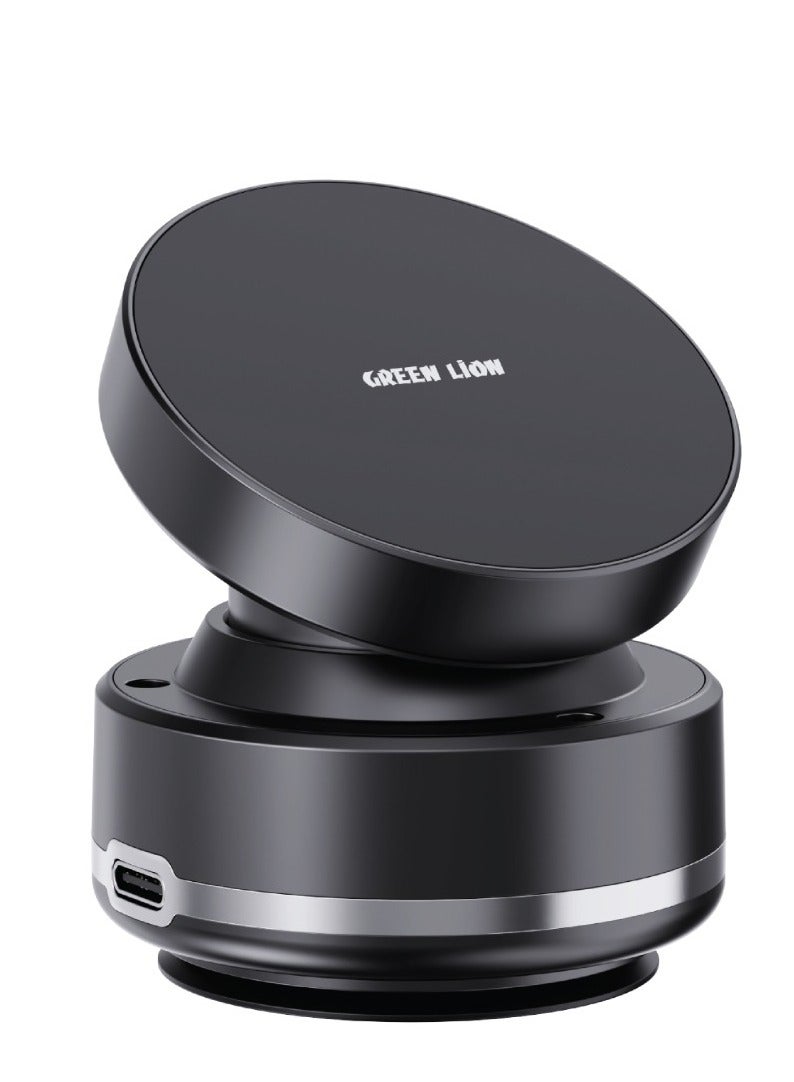 GREEN LION Auto Suction Phone Holder / MagSafe Compatible / 360° Rotation / 7 Days Working Time / One Hand Compatible / Strong Suction Cup / 16x N52 Magnets / ABS Material / 1.5 kg Absorption Force - Black - Image 1