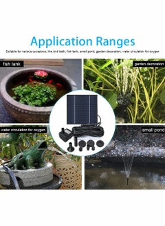 Y&D Solar Fountain Pump with Panel, Mini Water Fountain, 1.2W Power Submersible 4 Nozzles, for Pond, Fish Tank, Pool, Patio Garden Decoration, Square Floating Bird Bath  - Image 5