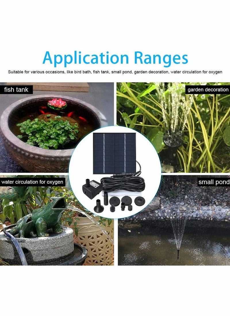 Y&D Solar Fountain Pump with Panel, Mini Water Fountain, 1.2W Power Submersible 4 Nozzles, for Pond, Fish Tank, Pool, Patio Garden Decoration, Square Floating Bird Bath  - Image 5