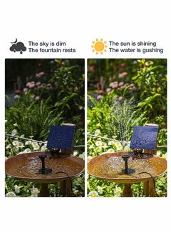 Y&D Solar Fountain Pump with Panel, Mini Water Fountain, 1.2W Power Submersible 4 Nozzles, for Pond, Fish Tank, Pool, Patio Garden Decoration, Square Floating Bird Bath  - Image 3