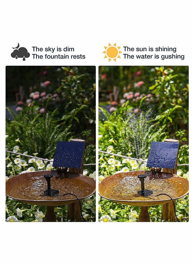 Y&D Solar Fountain Pump with Panel, Mini Water Fountain, 1.2W Power Submersible 4 Nozzles, for Pond, Fish Tank, Pool, Patio Garden Decoration, Square Floating Bird Bath  - Image 3