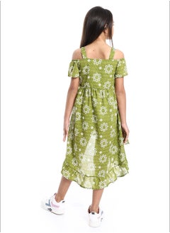 Andora Short Flutter Sleeves High-Low Girls Dress  - Image 3