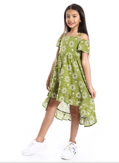 Andora Short Flutter Sleeves High-Low Girls Dress  - Image 2