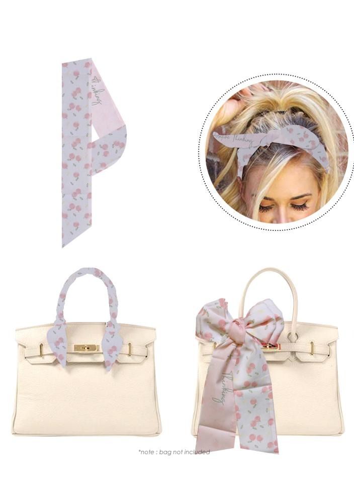 Alissa 1Pc Hair Tie Scarf Bag Tie Scarf Women's Fashion Accessories for Bag hair Ties - Image 3