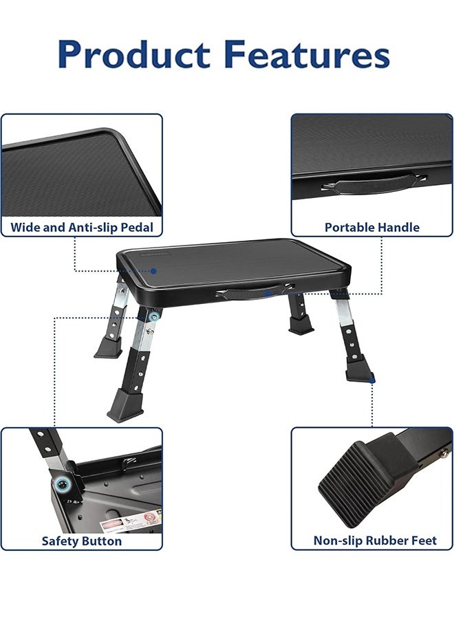 YIM-VIBEHAUS Folding Step Stool, 3 Level Height Adjustable Step Ladder, Portable Step Platform with Non-Slip Feet & Handle for Home, Supports up to 150 kg - Image 4