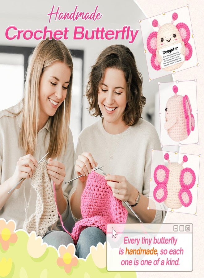 Glydein Daughter Gifts from Mom Dad, Christmas Birthday Gifts for Daughter, Handmade Positive Crochet Butterfly Decor, Cute Present for Adult Daughters in Law Bonus Step, Graduation Gift for Adults Daughters - Image 4