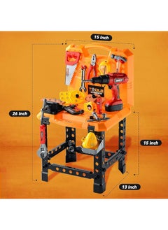 Toy Choi's Toy Choi's 82pcs Kids Workbench - STEM Construction Toy Tool Set with Realistic Tools Electric Drill, Tool Bench Gift for Boys Girls Age3-5 4-8  - Image 5