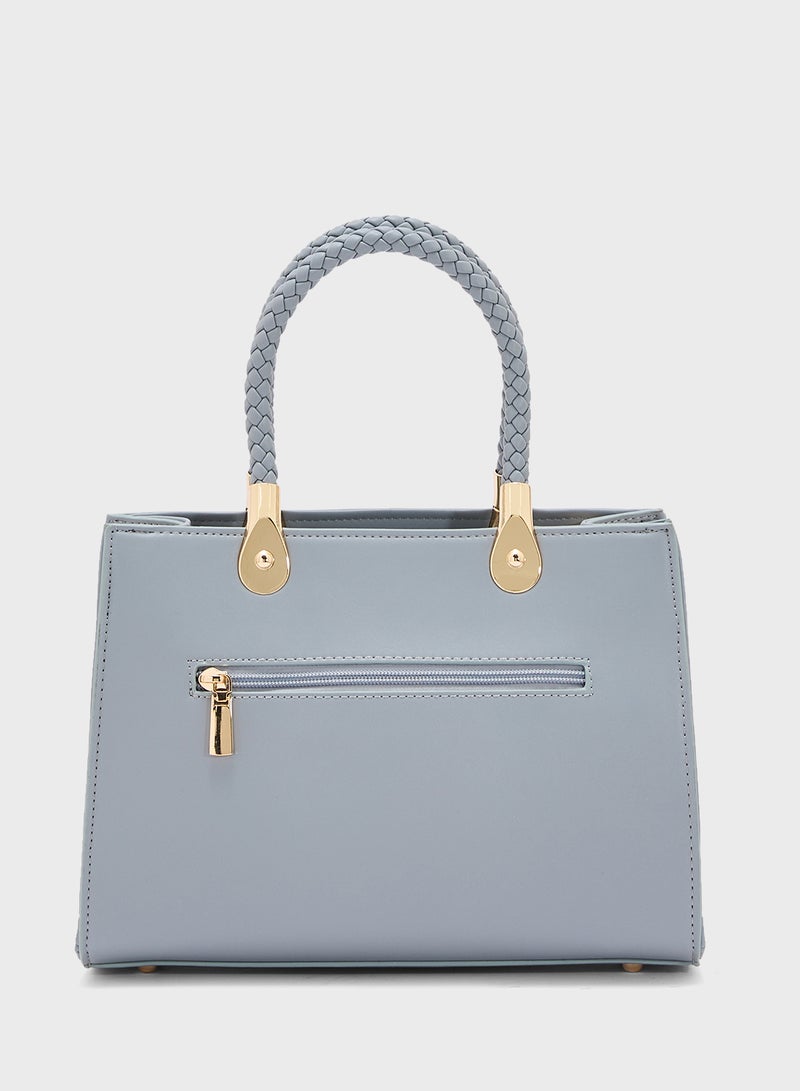 Khizana Croc Print Satchel Bag  - Image 2