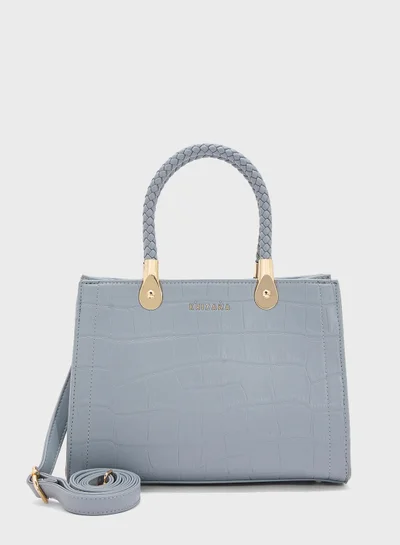 Khizana Croc Print Satchel Bag