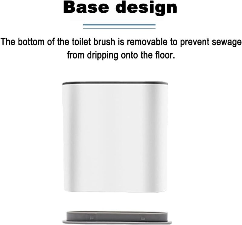 Spaceshoop Flexible Silicone Toilet Brush - Bathroom Toilet Brush with No-Slip Long Plastic Handle and Quick Drying Holder Kit (Flooring/Wall Mounted),Toilet Brushes and Holders with Clean Silicone Bristle - Image 5