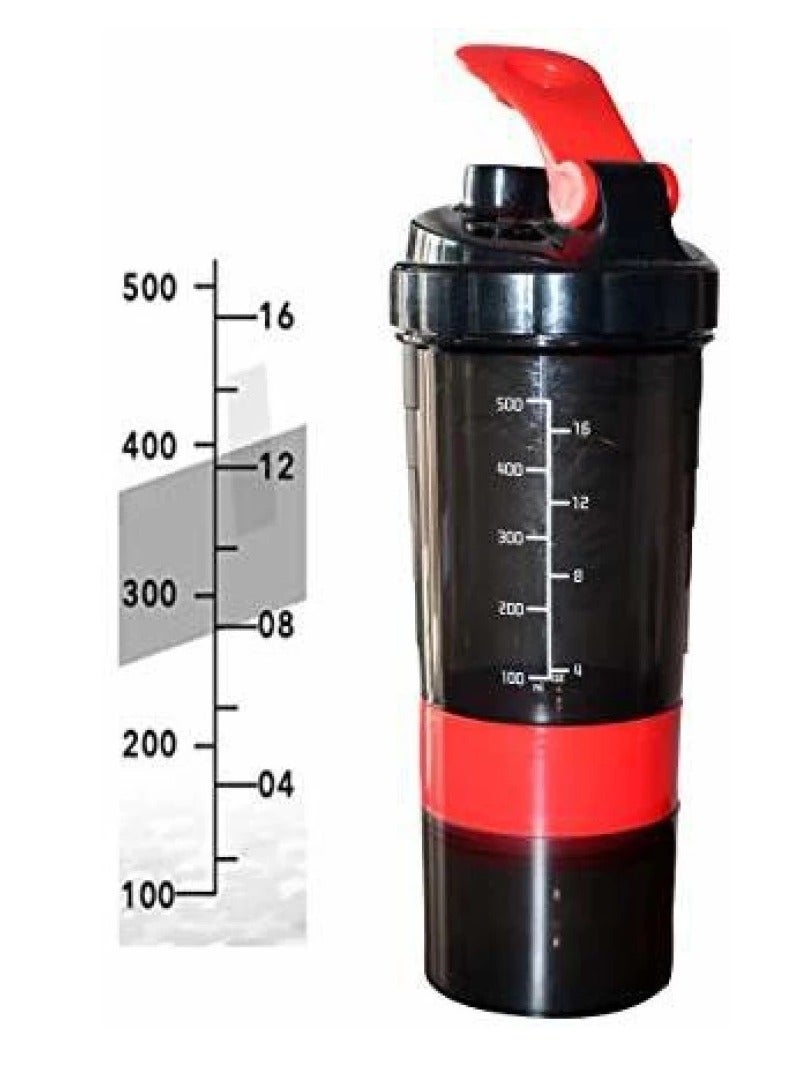 سبايدر بوتل برو ستاك شيكر - زجاجة ثلاثية الطبقات سعة 500 مل لعشاق الرياضة - Image 4