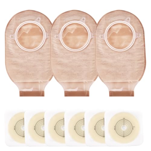 Rainlotus 21 pcs ostomy Supplies colostomy Bags- Rainlotus Two Piece Ostomy Drainable Pouches with Closure,Cut-to-Fit for Ileostomy Stoma Care(15pcs Bags+6pcs Barrier) - Image 1