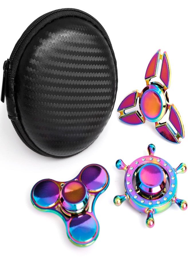 Dilabnba Metal Fidget Spinner Toy for Kids Adults, Idea Anxiety Decompression Fidget Toy Set for Relief, Classroom Prizes for Boy Girl Teen, Rainbow Finger Spin Pack for Birthday Party(3PCS) - Image 1
