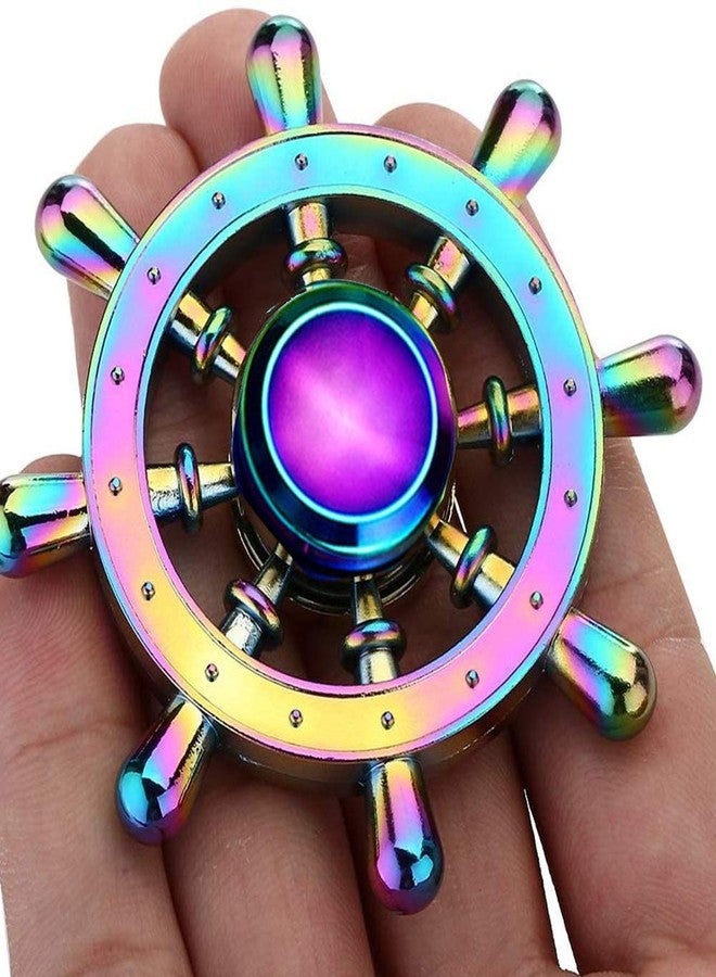 Dilabnba Metal Fidget Spinner Toy for Kids Adults, Idea Anxiety Decompression Fidget Toy Set for Relief, Classroom Prizes for Boy Girl Teen, Rainbow Finger Spin Pack for Birthday Party(3PCS) - Image 2