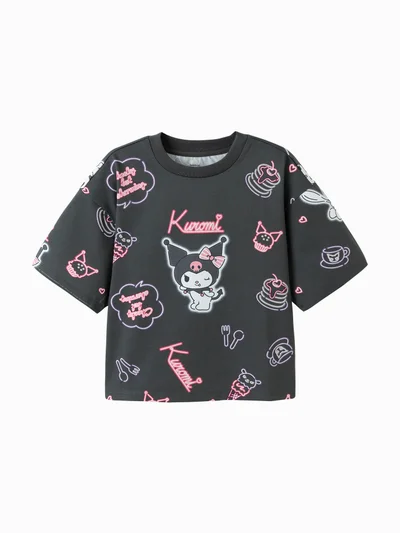 Balabala Kids Girl Round v-neck short-sleeved T-shirt