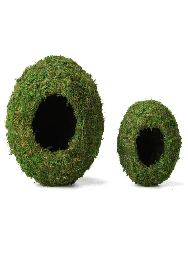 USMOLA Mossy Caves, Artificial Green Moss Caves Hide for Pet Reptile Frogs and Snakes, Terrarium & Vivarium Decor, Crested Gecko Tank Decor (4" - Woodland Green) - Image 3