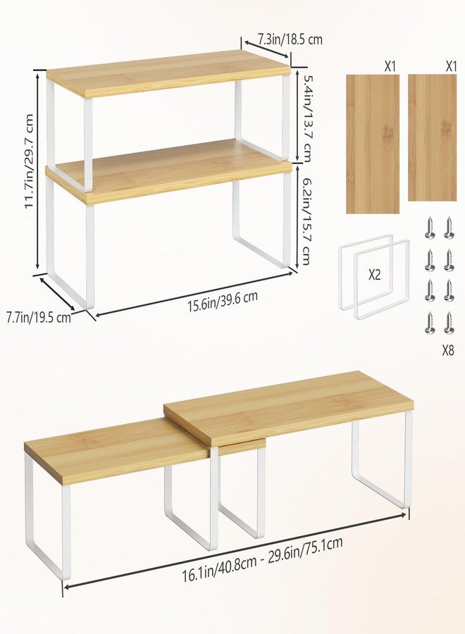 نيكس منظم أرفف وخزائن المطبخ من NEX، قابل للتكديس والتوسيع، أبيض وطبيعي - Image 3
