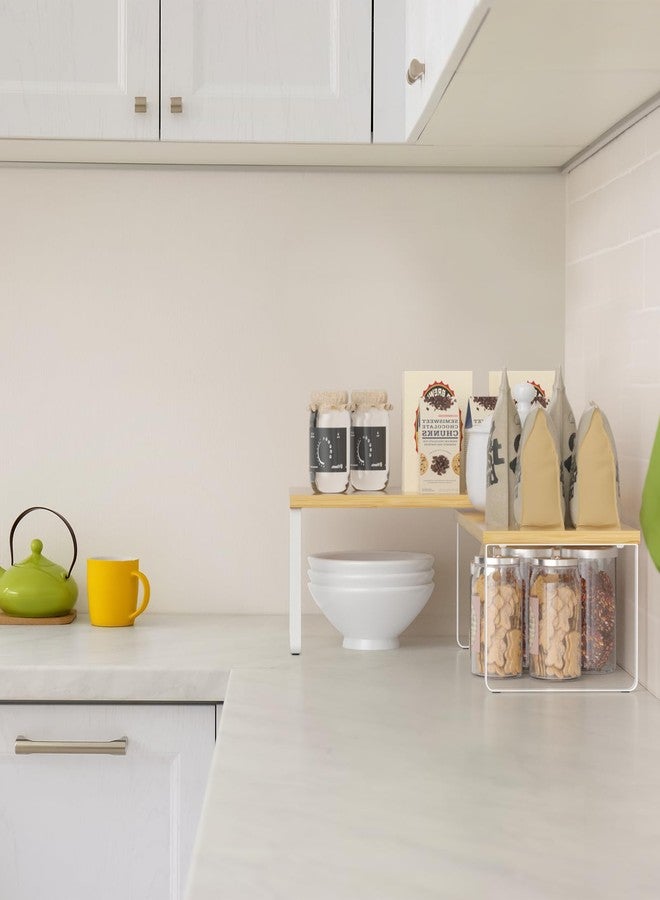 نيكس منظم أرفف وخزائن المطبخ من NEX، قابل للتكديس والتوسيع، أبيض وطبيعي - Image 5
