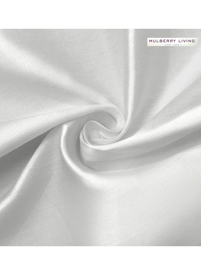 MULBERRY LIVING Polyester Queen Fitted Bedsheet Set-300 TC Silken Berry Art Silk Satin. 1 Sheet 160x200x30 cm / 2 Pillow Covers: 50x75 cm -Silver grey