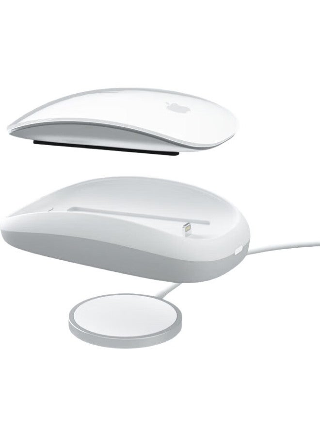 Mryc Apple Magic Mouse Wireless Charging Pad, Ergonomic Design, Optimized For Comfort, Palm Rest, Wrist Support, Magnetic Base, For Macbook, White - Image 1