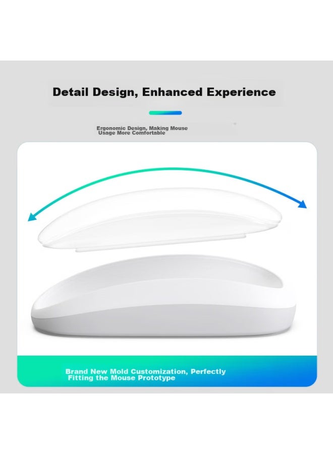 Mryc Apple Magic Mouse Wireless Charging Pad, Ergonomic Design, Optimized For Comfort, Palm Rest, Wrist Support, Magnetic Base, For Macbook, White - Image 3