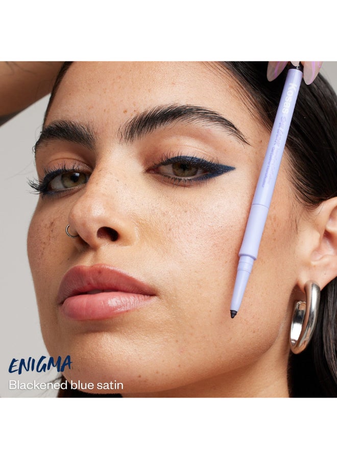 Kosas Soulgazer Gel Eyeliner Enigma Waterproof SmudgeProof Pen with Hyaluronic Acid Retractable Eyeliner Pencil with Sharpener Smudger LongLasting Blackened Blue Satin - Image 4