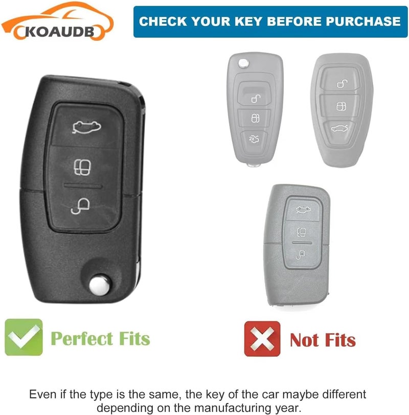 Koaudb TPU Car Key Case Cover for Ford Models with Key Chain Lanyard - Image 2