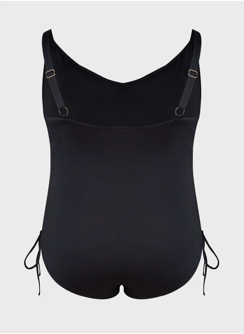 Cotton On Curve High Leg Tie Detail Swimsuit