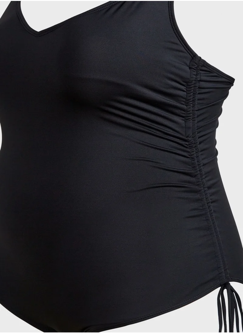 Cotton On Curve High Leg Tie Detail Swimsuit