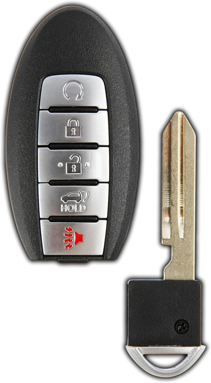 KeylessOption بديل جهاز التحكم عن بعد بدون مفتاح KeylessOption لسيارة نيسان روج 2017-2020، 5 أزرار، أبيض/أسود - Image 3