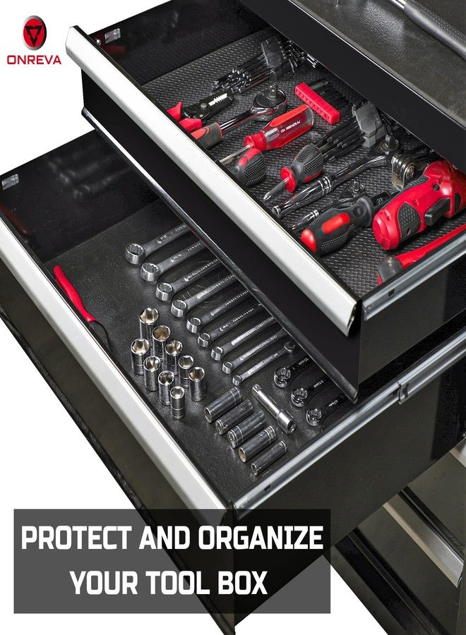 ONREVA Tool Box Liner 20 inch wide x 19 ft Large, Thick Heavy Duty Toolbox Drawer Liners, Rolling Tool Chest Foam Mat, Shelf Rubber Mat, Black Non-slip Organizer Pad for Cabinet, Workbench - Image 3