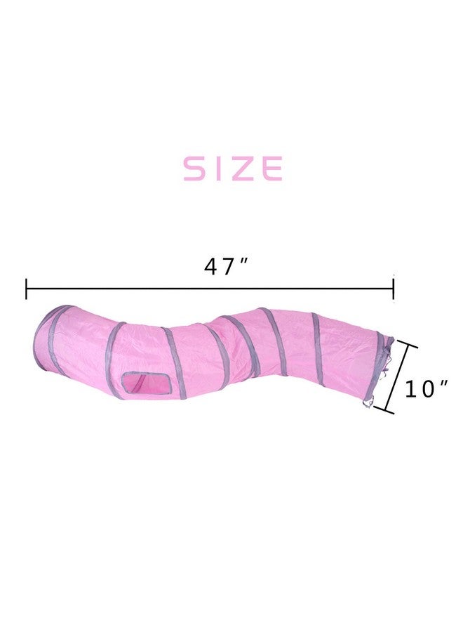 iCAGY Cat Tunnel for Indoor Cats Interactive, Rabbit Tunnel Toys, Pet Toys Play Tunnels for Cats Kittens Rabbits Puppies Crinkle Pop Up 47" Shape S - Image 4