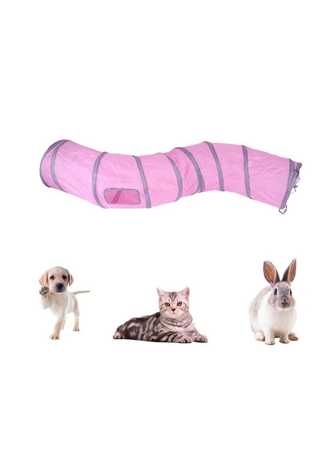 iCAGY Cat Tunnel for Indoor Cats Interactive, Rabbit Tunnel Toys, Pet Toys Play Tunnels for Cats Kittens Rabbits Puppies Crinkle Pop Up 47" Shape S - Image 3