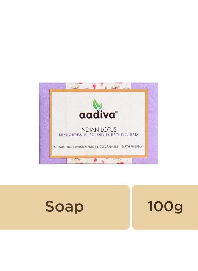 Aadiva Indian Lotus Ayurvedic Sulfate Free And Paraben Free Handmade Bathing Bar 100G (Pack Of 3) - Image 4