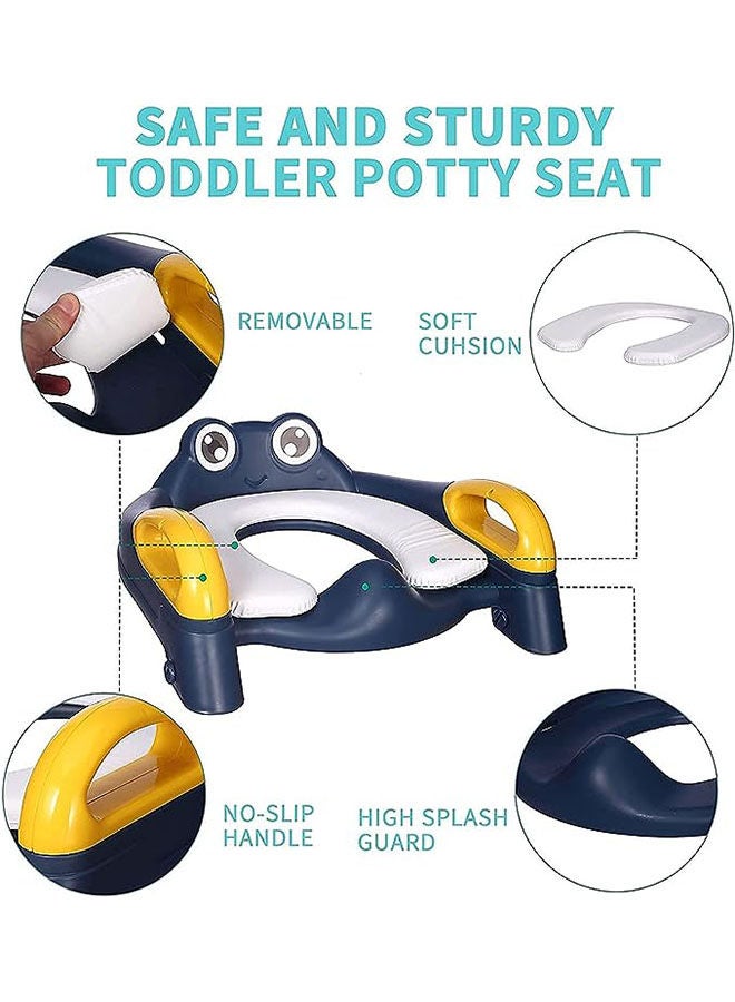 Arabest Potty Training Toilet Teat,Toddler Toilet Seat with Adjustable Step Stool Ladder,2 in 1 Foldable Kids Toilet Training Seat,Splash Guard Anti-Slip Handles for Boy Girl - Image 3