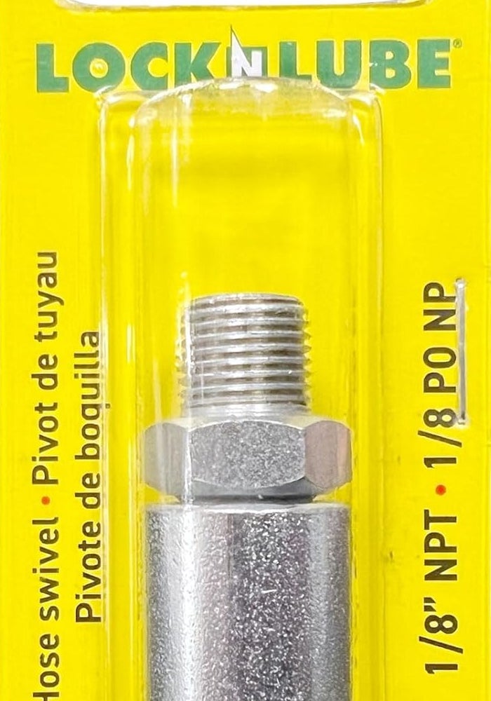 LockNLube Grease Gun Hose Swivel - Rated to 10,000 PSI - Image 1